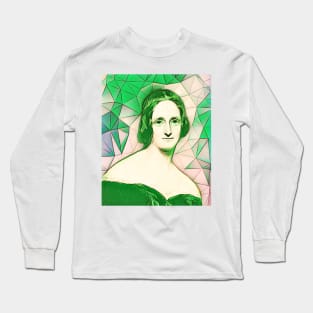 Mary Shelley Green Portrait | Mary Shelly Artwork 8 Long Sleeve T-Shirt